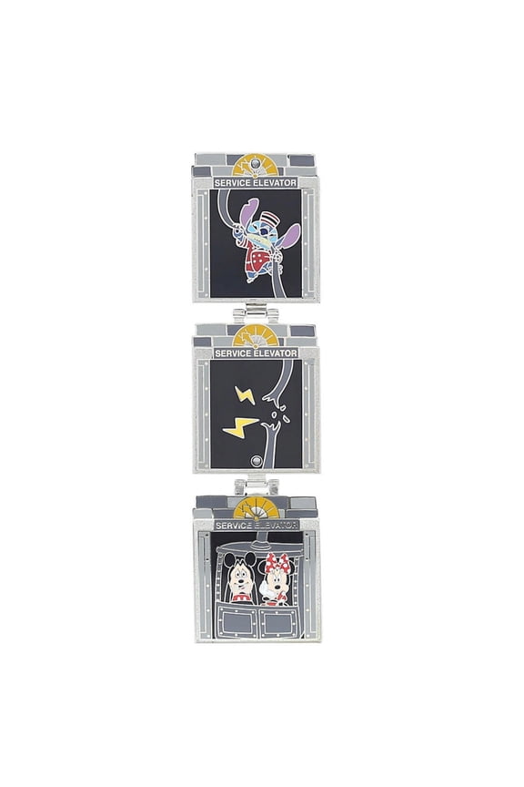Parks Mickey and Friends Hollywood Tower Hotel Tri-fold Pin New with Card
