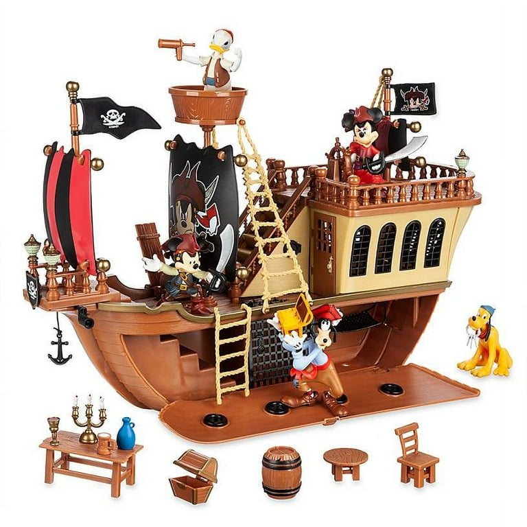 Disney Parks Mickey and Friends Pirate Ship Deluxe Play Set New