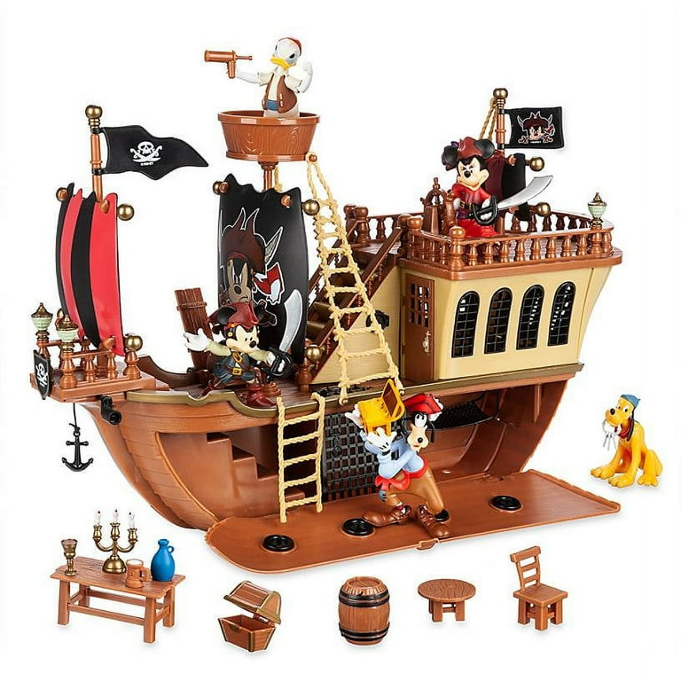 Disney Parks Mickey and Friends Pirate Ship Deluxe Play Set New with Box 