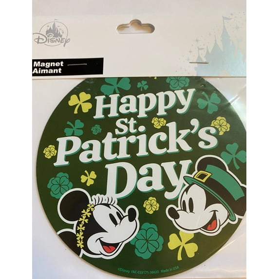 Disney Parks Mickey and Minnie Happy St. Patricks's Day Magnet New Sealed