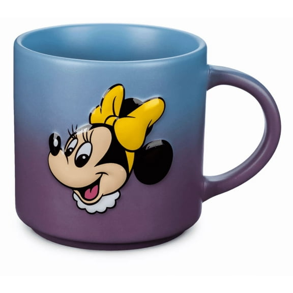 Disney Parks Minnie Daisy Two Tones Purple Blue Ceramic Coffee Mug New With Tag