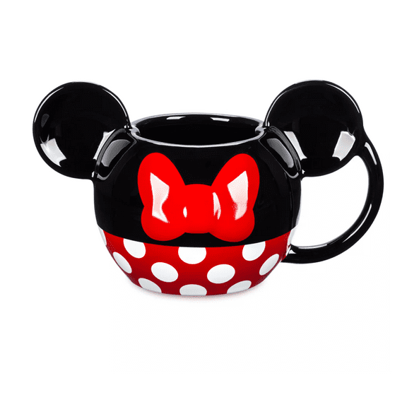 Disney Parks Minnie Icon Dots Bow Signature XOXO Ceramic Coffee Mug New