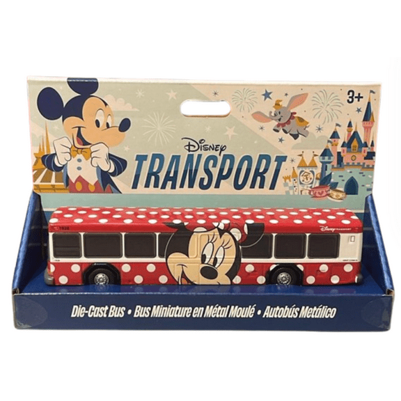Disney Parks Minnie Mouse Die Cast Bus Miniature Metallic Transport New with Box