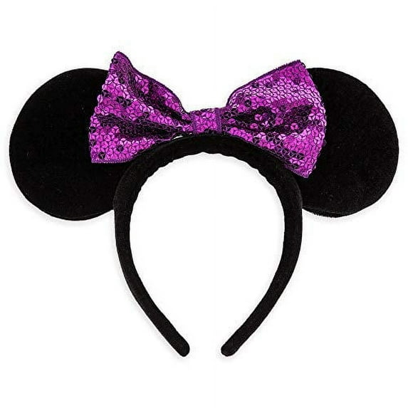 Disney Parks Minnie Mouse Ear Headband for Kids Purple Sequin Bow