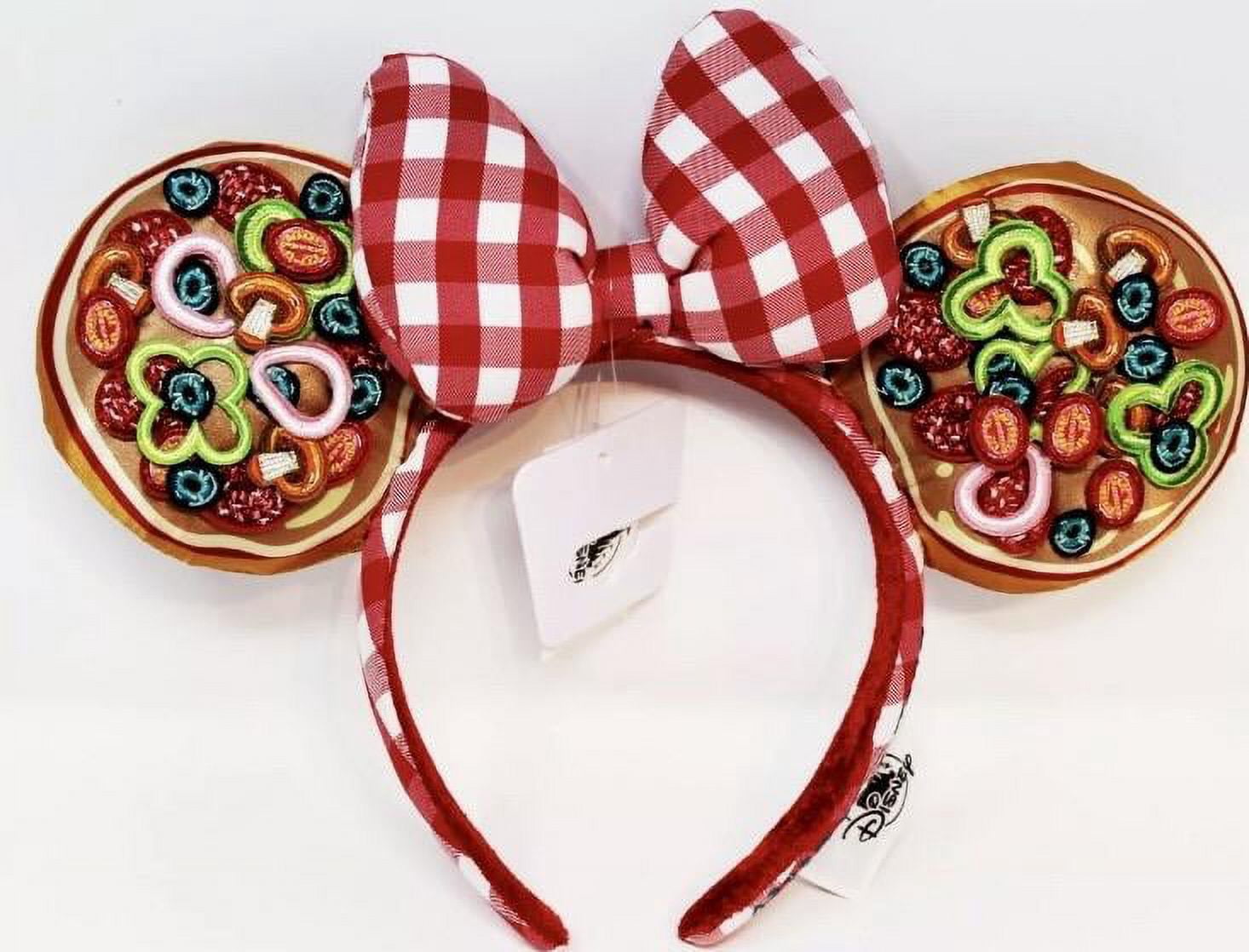 Disney Parks Minnie Mouse Pizza Ear Headband EPCOT World Showcase Italy Ears Italy Themed Disney Ears Headband, Mouse Ears for EPCOT  main image 3