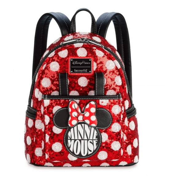 Disney Parks Minnie Mouse Sequin Polka Dot Loungefly Mini Backpack New With Tag