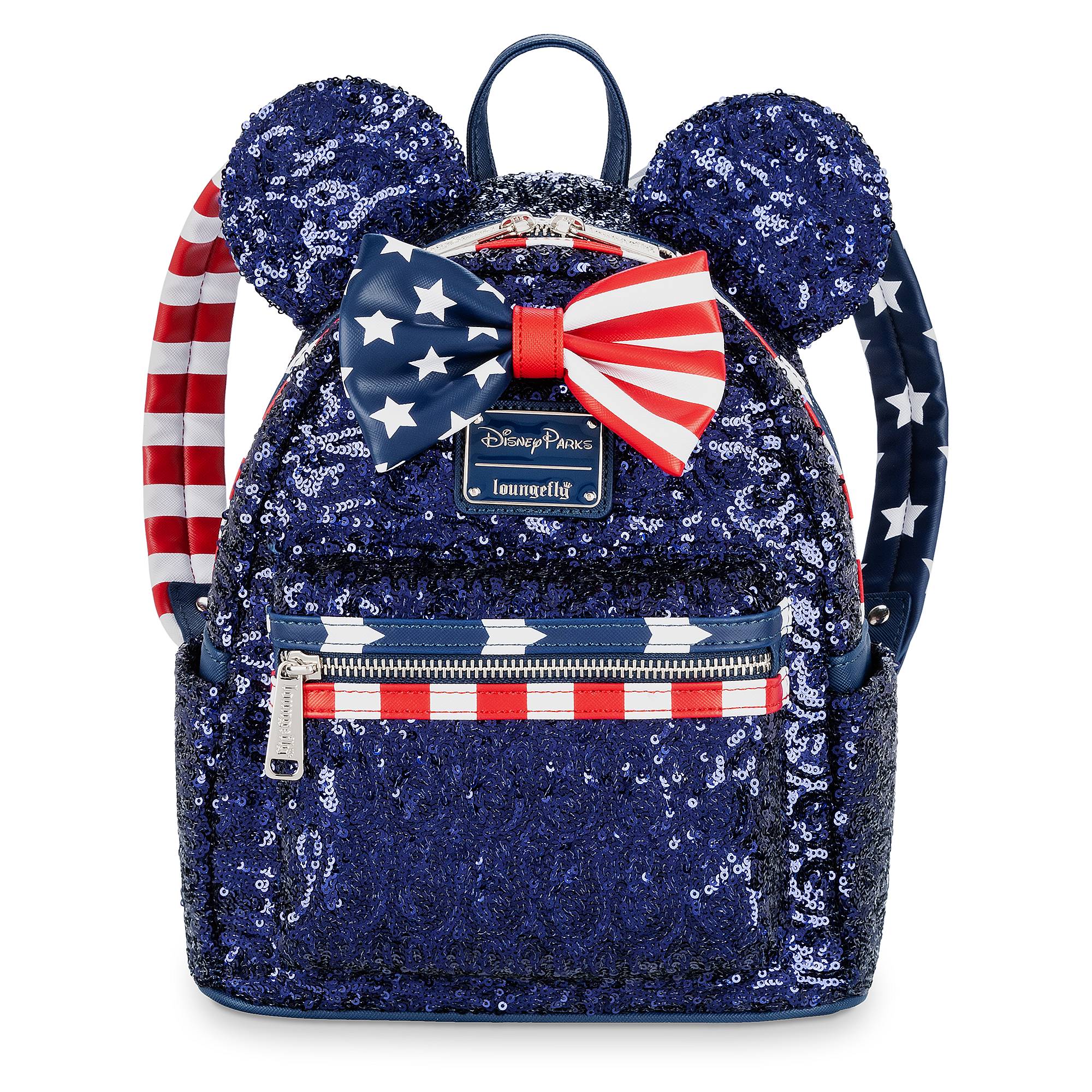 Disney Parks Minnie Mouse Sequined Stars And Stripes Mini Backpack New With Tag - image 1 of 3