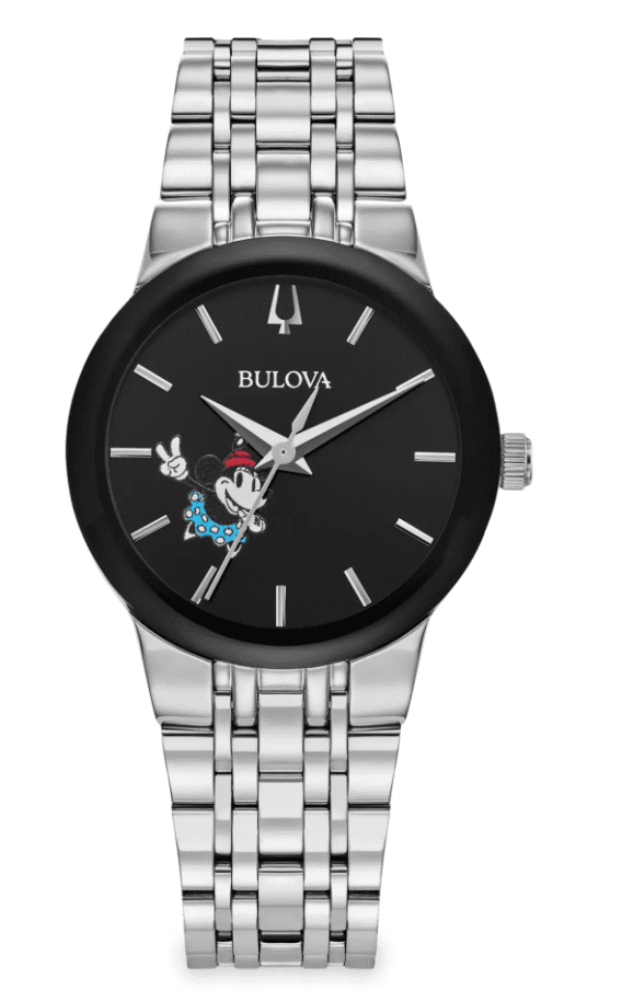 Disney Parks Adult Large Face Minnie Mouse Watch, Quartz Stainless