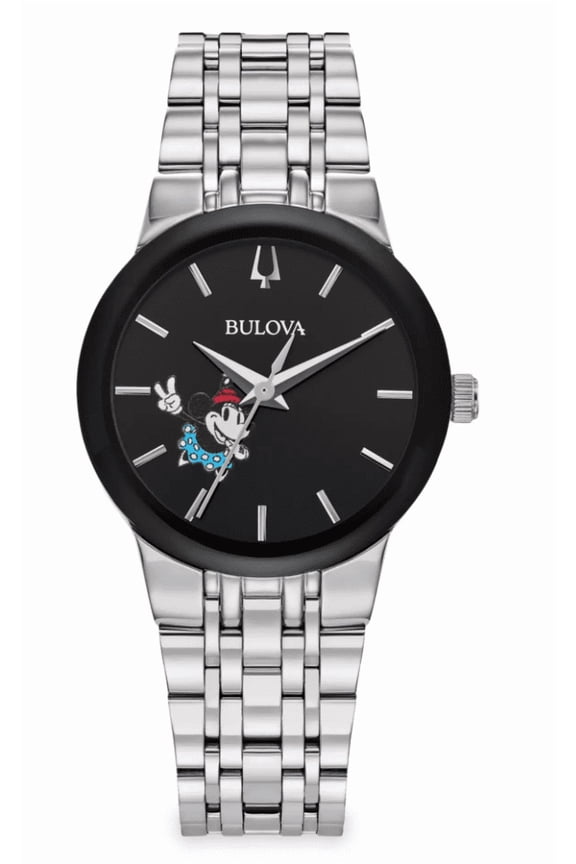 Parks Minnie Mouse Stainless Steel Quartz Watch by Bulova New with Box