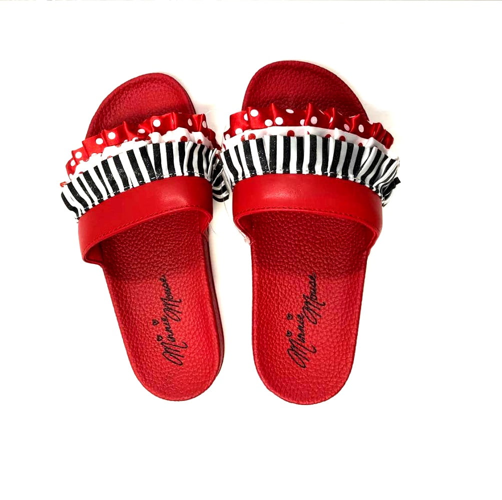 Disney Parks Minnie Mouse Tiered Ruffle Slip-On Slide  display picture 3