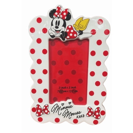 Disney Parks Minnie Mouse XOXO White Red Dots Photo Frame