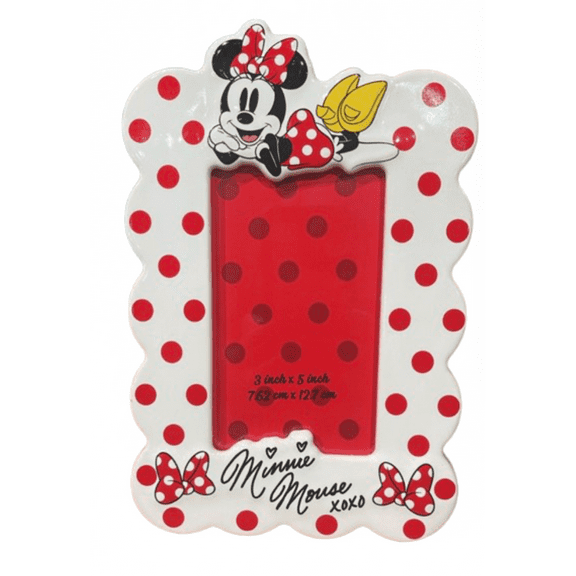 Disney Parks Minnie Mouse XOXO White Red Dots Photo Frame