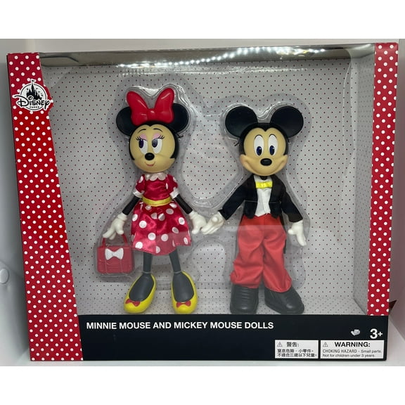 Disney Parks Minnie Mouse and Mickey Mouse Dolls Set Limited New with Box