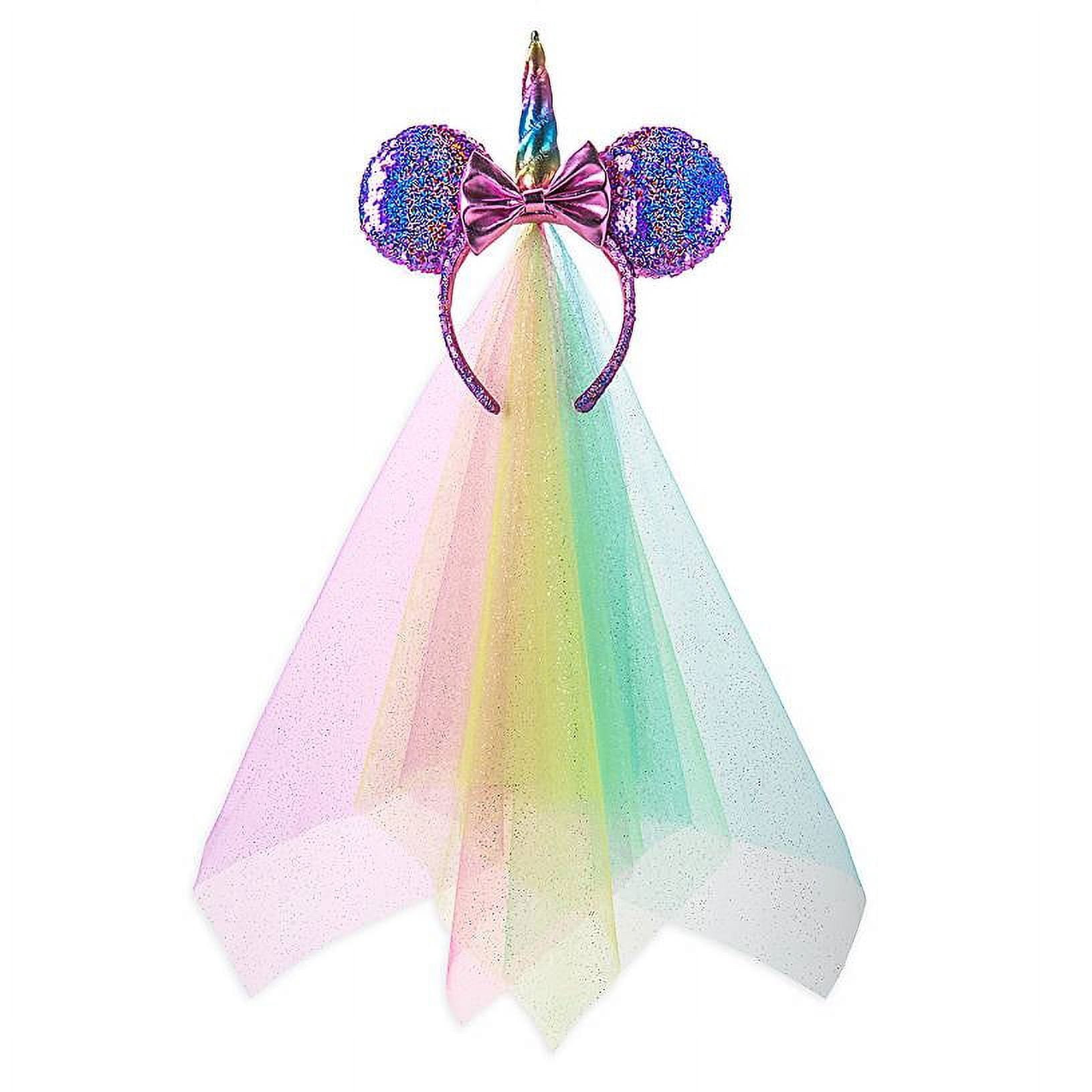 2 New MINNIE MOUSE UNICORN plush EARS HEADBANDS 2 Disney Mickey Mouse Ears | Frozen 2 Fire Pink Bruni Ears  main image 3
