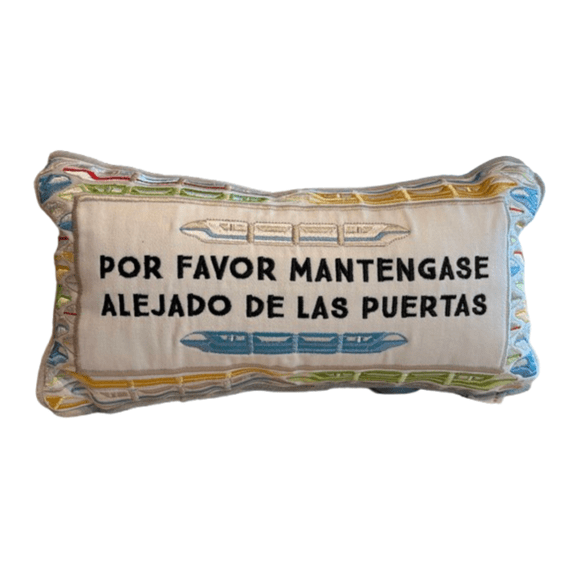 Disney Parks Monorail Por Favor Mantengase Alejado Throw Pillow New with Tag