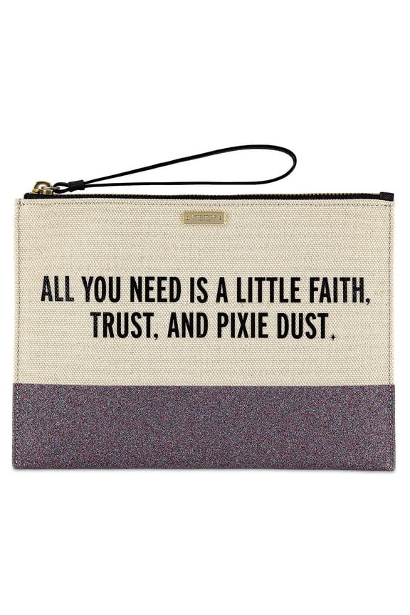 Parks Peter Pan Canvas Glitter Clutch by Kate Spade New with Tag