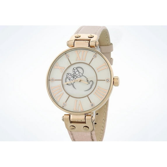Disney Parks Pink Minnie Mouse Leather Watch by Sutton New with Case