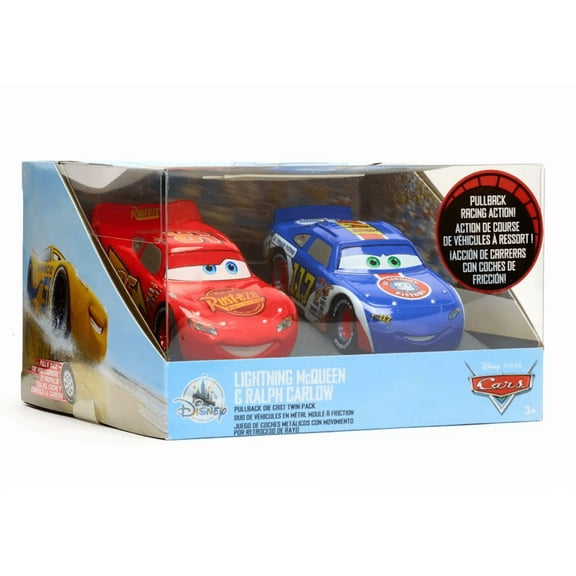 Disney Parks Pixar Cars Lightning McQueen & Ralph Carlow Pullback Car New W Box