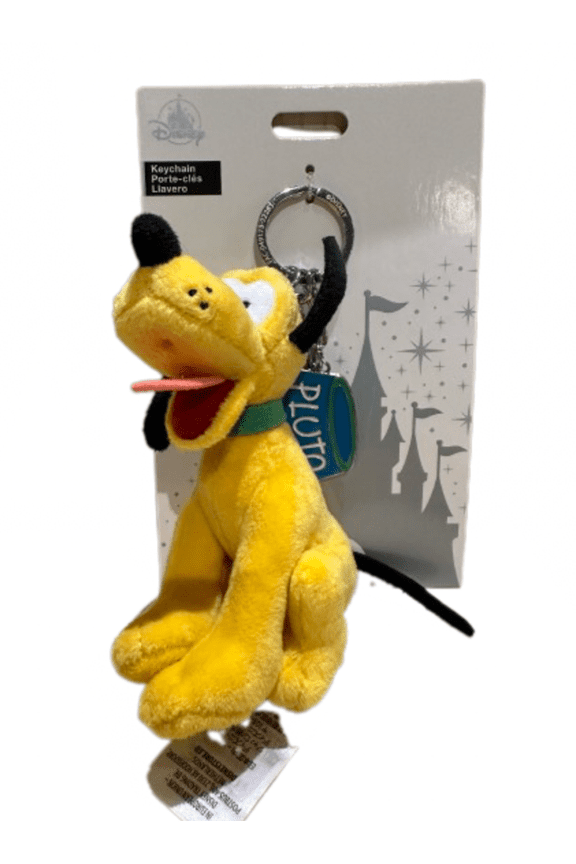 Parks Pluto Plush Keychain With Pet Bowl Charm New With Tag