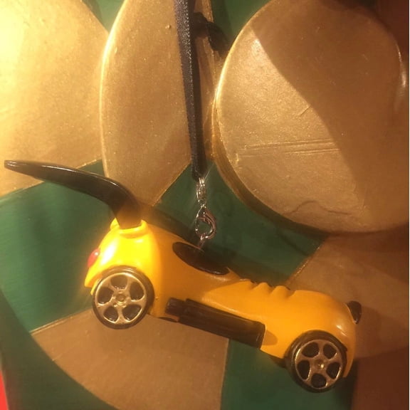 Disney Parks Pluto Racers Resin Christmas Ornament New with Tags