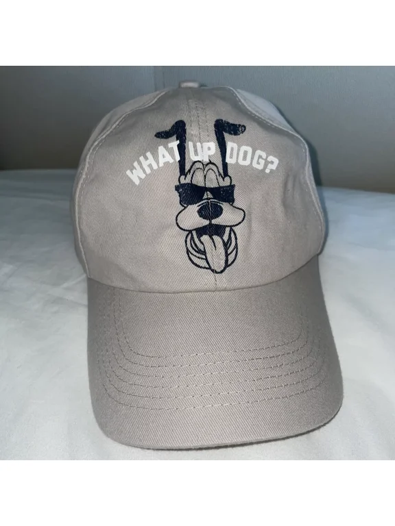 Parks Pluto What's Up Dog Cotton Baseball Cap, Beige, 1