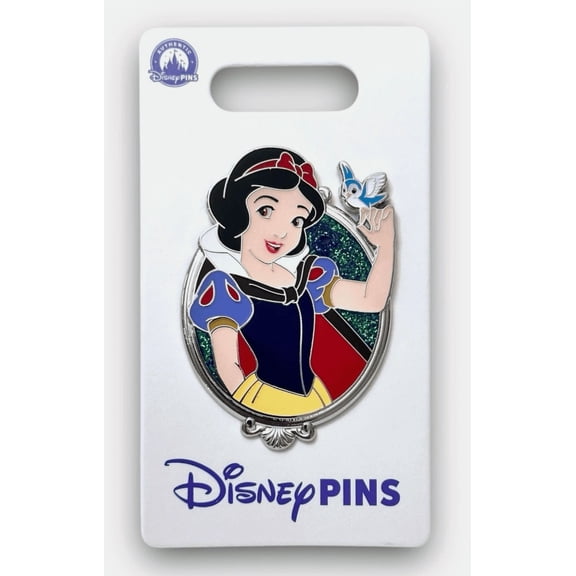 Disney Parks Princess Portrait Silver Frame Snow White Bluebird Pin New w Card