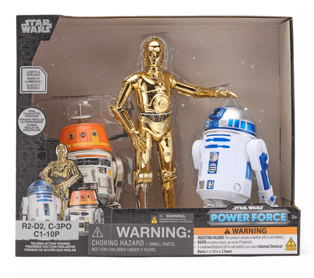 Disney Parks R2-D2 C-3PO C1-10P Talking Action Figure Set Star