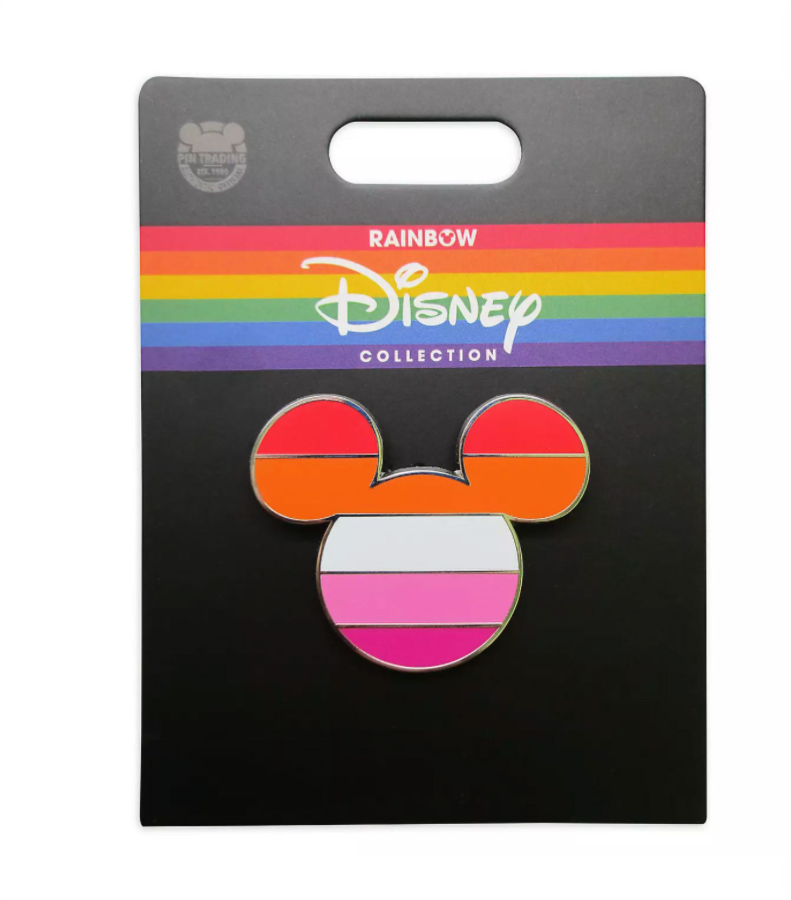 Disney Parks Rainbow Collection Mickey Icon Lesbian Flag Pin New