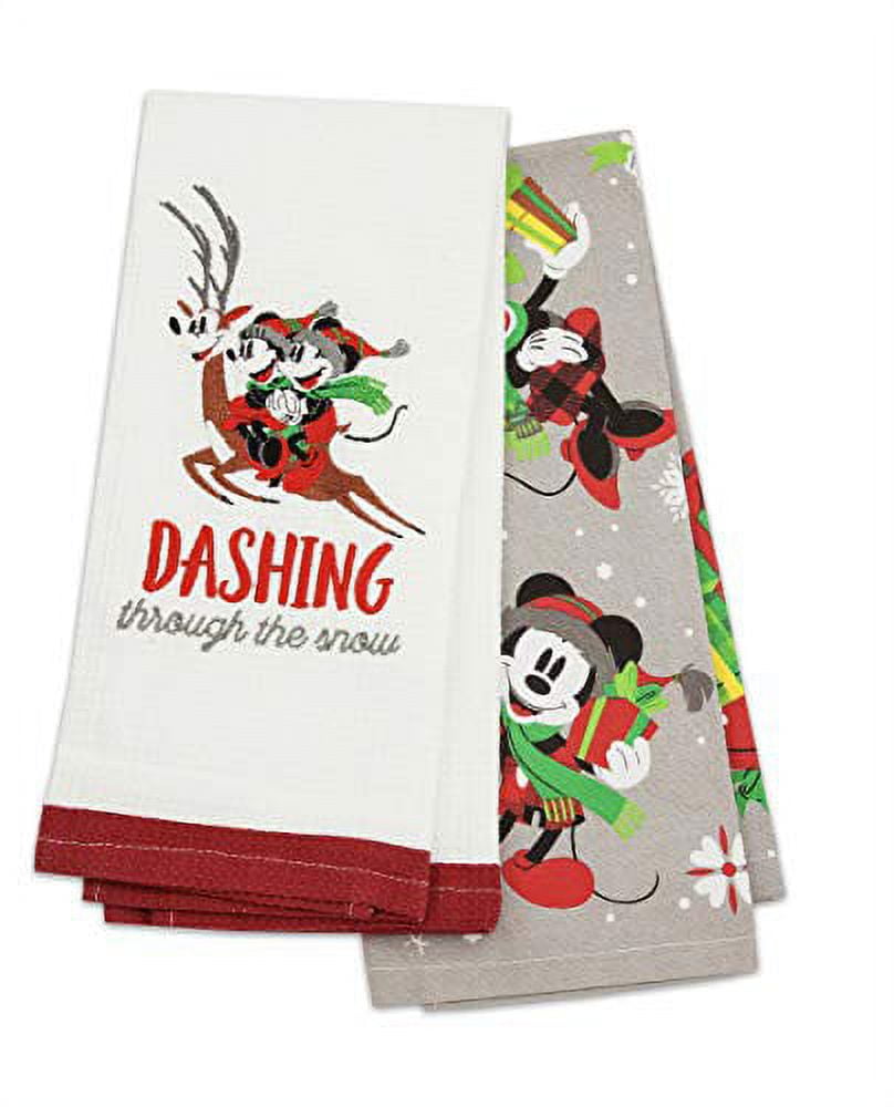 Disney Mickey & Minnie Mouse Kitchen Dish Towels Set Red (2-Pack)