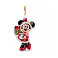 thumbnail image 1 of Disney Parks Santa Minnie Glitter Glass Christmas Ornament New with Tag, 1 of 5
