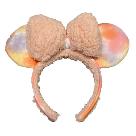 Disney Parks Sherpa Pink Tie Dye Minnie Mouse Ears Headband 2022