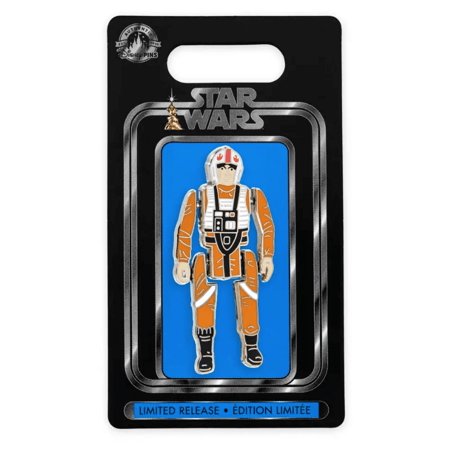 Disney Parks Star Wars Luke Skywalker X-Wing Pilot Action Figure Pin New Card