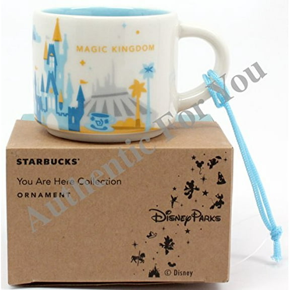 Disney Parks Starbucks You Are Here Magic Kingdom Mug Christmas Tree Ornament