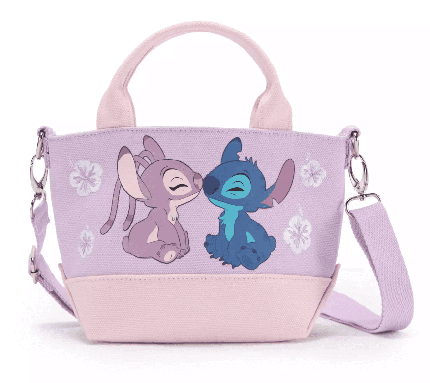 Disney Parks Stitch & Angel Mini Crossbody Tote Bag Pink New with