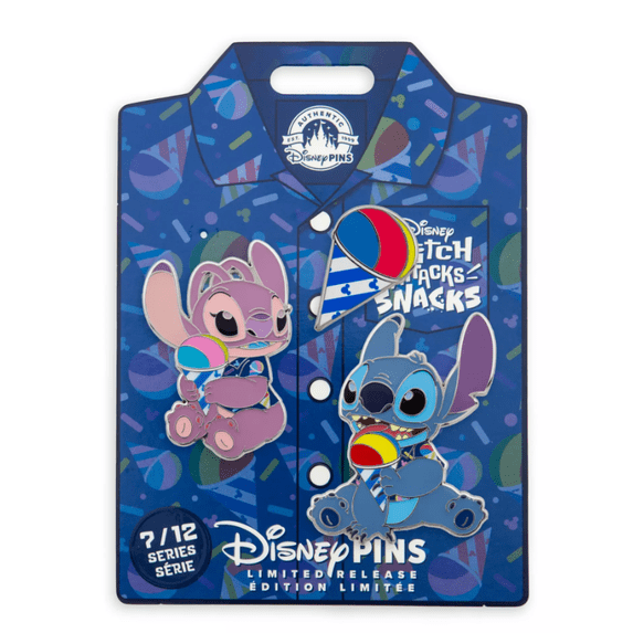 Disney Parks Stitch Attacks Snacks Pin Set – Shaved Ice – July New With Tag