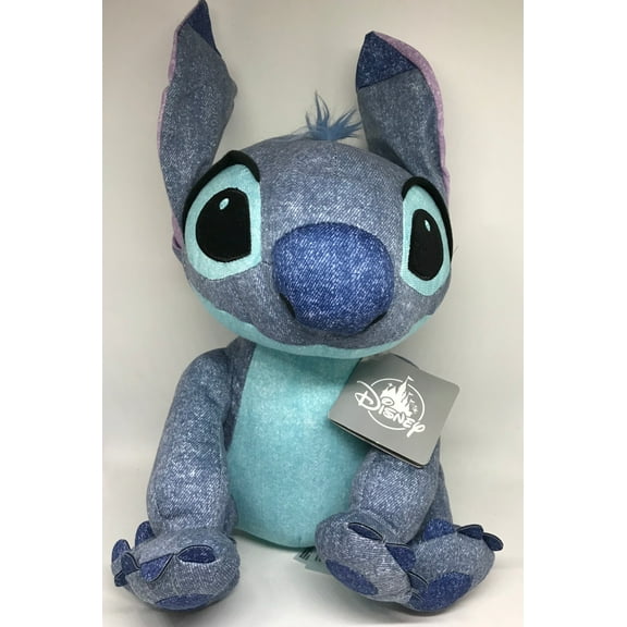 Disney Parks Stitch Denim Plush New with Tags