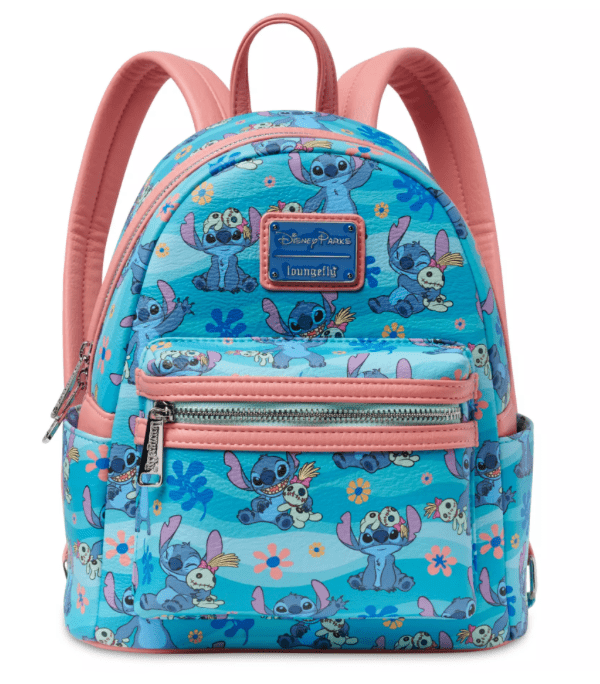 Disney parks Stitch Loungefly Mini Blue Backpack – Lilo & Stitch with Scrump