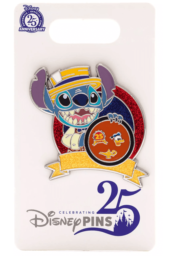 Parks Stitch Pin, Pin Trading 25th Anniversary New With Card