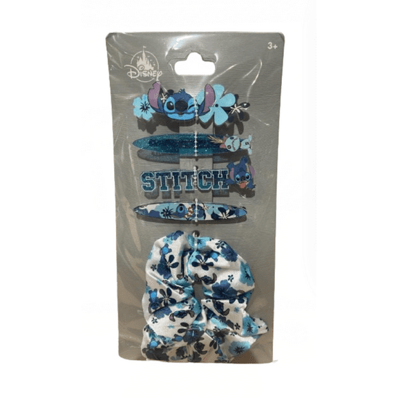 Disney Parks Stitch Scrump Aloha Hair Accessory Set of 5 New with Card