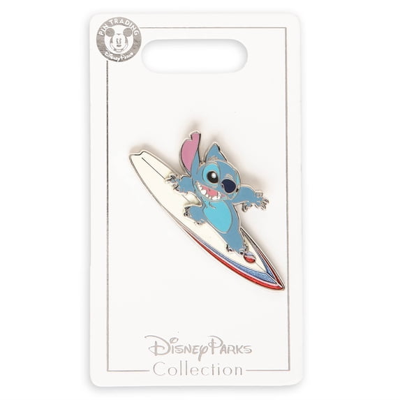 Disney Parks Stitch Surfer Pin New With Card