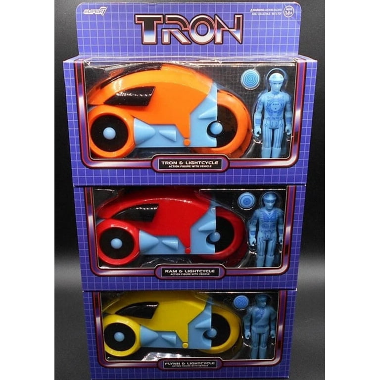 Disney Parks Super7 ReAction Figures Tron Lightcycle Set Red