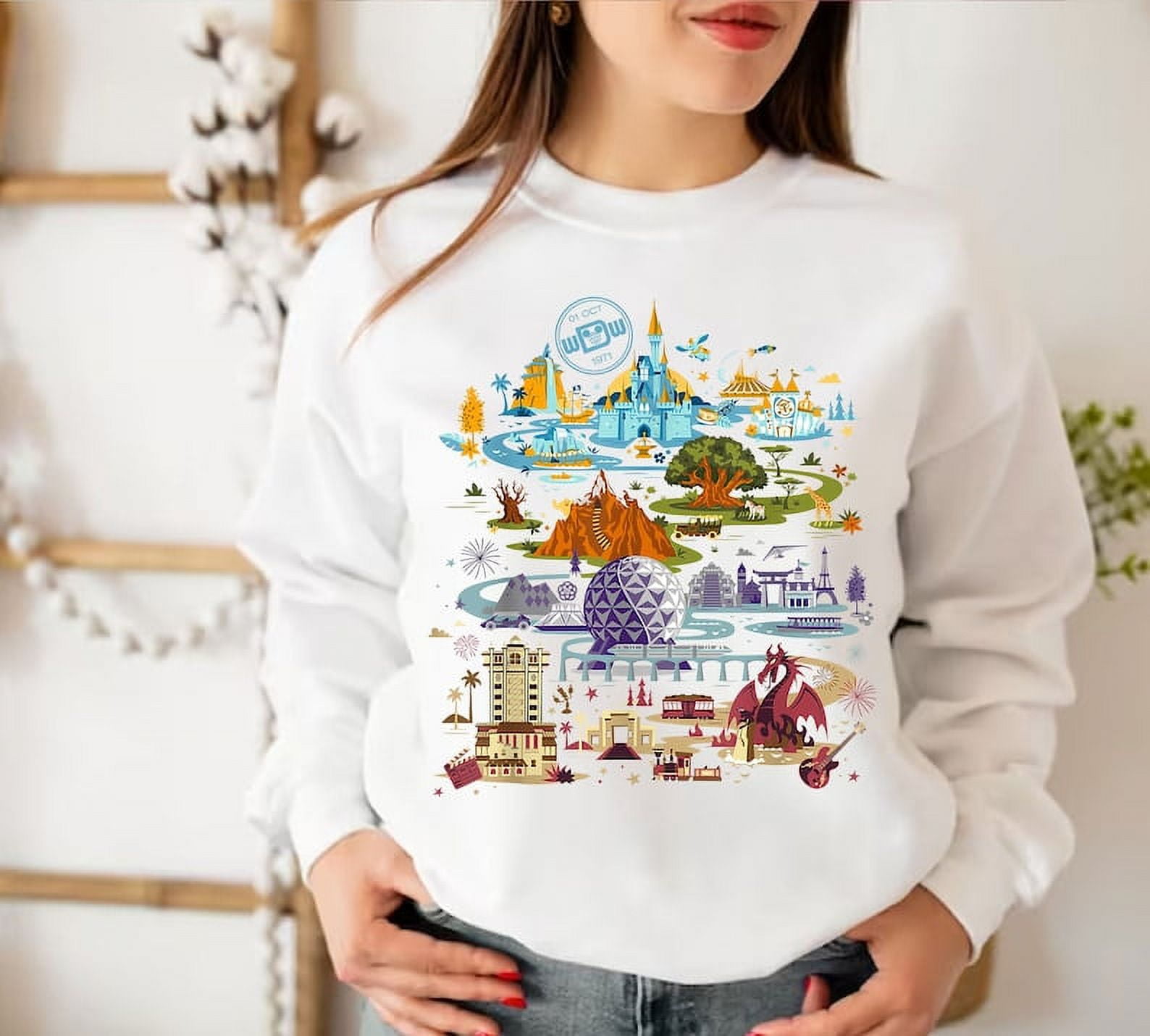 Disney Parks Sweatshirt Four Parks Disney World Sweatshirt Disney Castle Sweater Magic Kingdom Sweater 4 Parks Sweatshirt Disney Hoodie Walmart