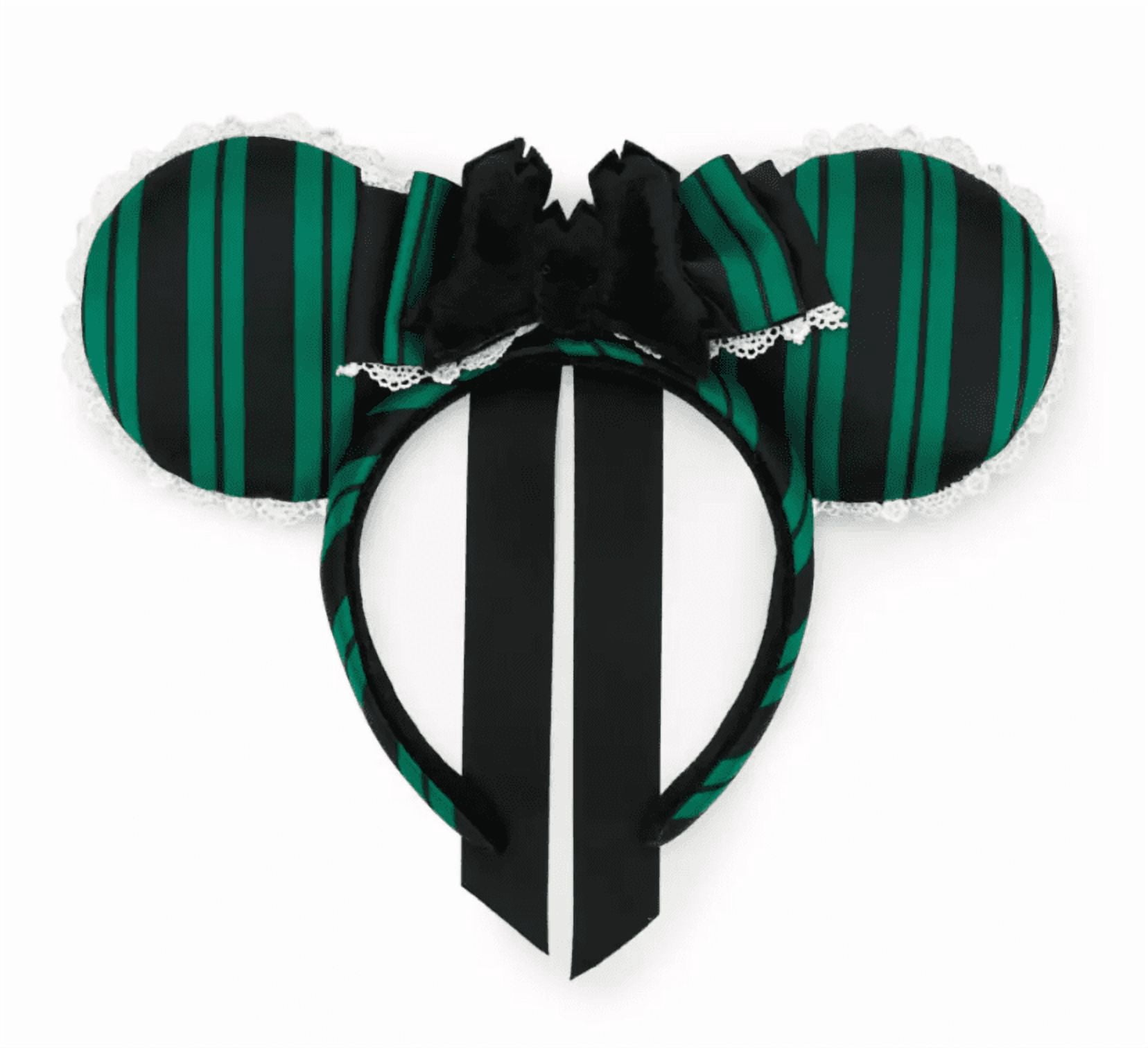 Disney Parks Haunted Mansion Wallpaper Minnie Bow Headband Ears NEW New Ghoulish Haunted Mansion Minnie Ear Headband Arrives at  main image 4