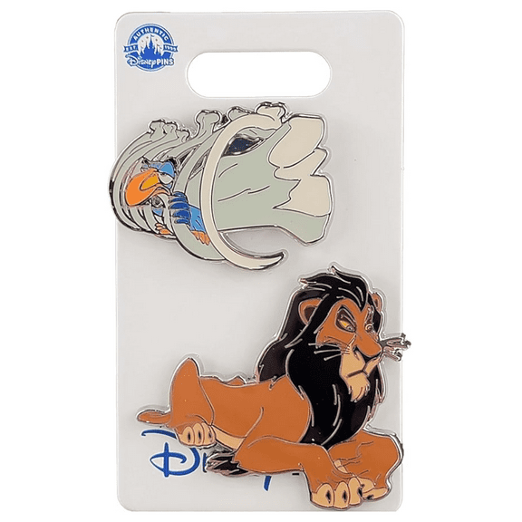 Disney Parks The Lion King - Scar and Zazu Pin Set New with Card