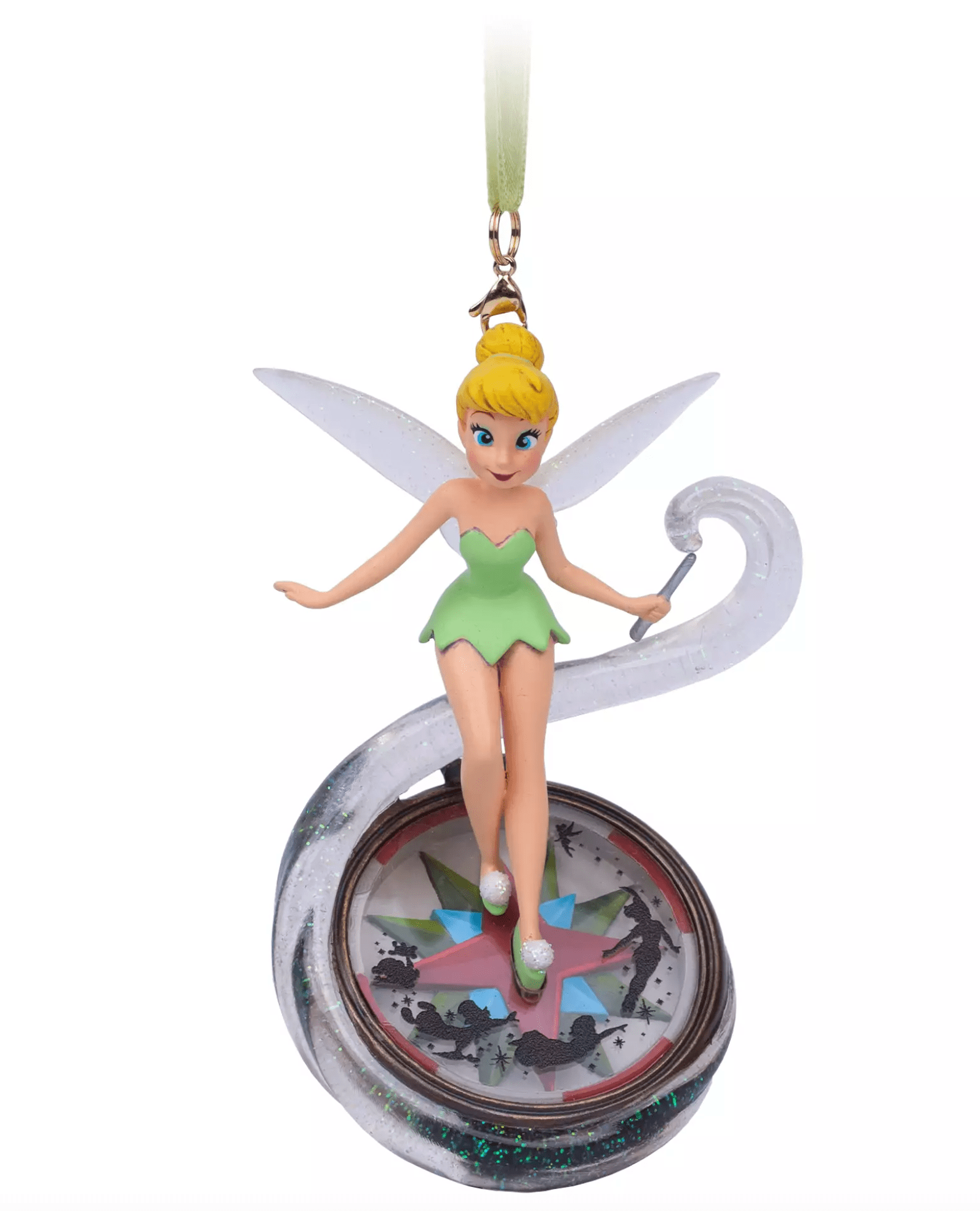未使用 Disney Tinkerbell Spinning Ornament Disney Tinkerbell Merry Christmas Singing Rotating Figurine