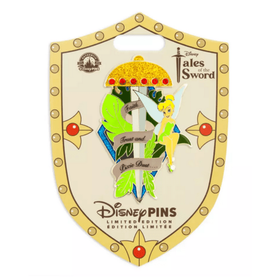 Disney Parks Tinker Bell Jumbo Pin – Peter Pan Tales of the Sword New With Card