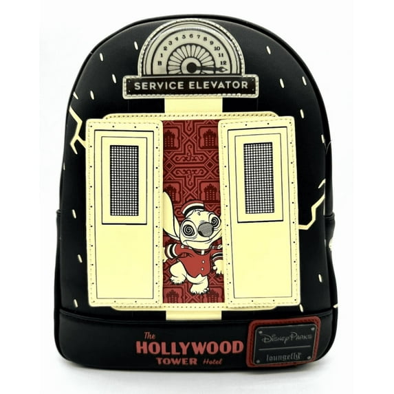Disney Parks Tower of Terror Stitch Donald Mickey Loungefly Backpack New W Tag