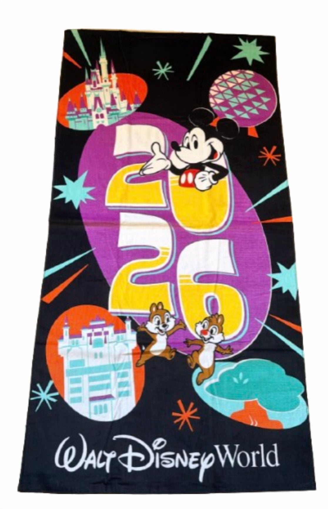 Disney Parks WDW 2026 Mickey Mouse & Friends Beach Towel New With Tag