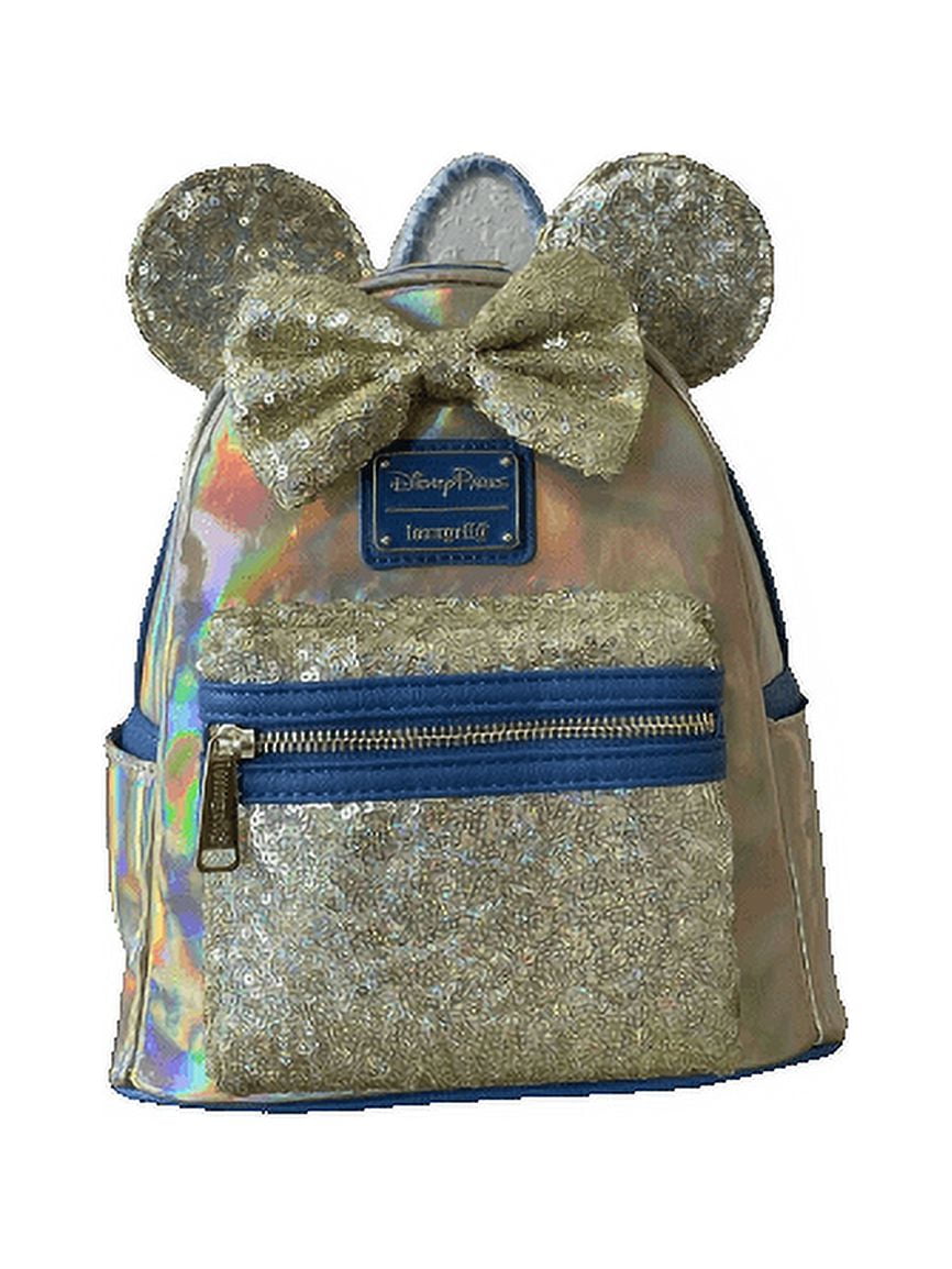 Disney Walt Disney World 50Th Anniversary Mickey Leather Gold Mini Backpack  New 