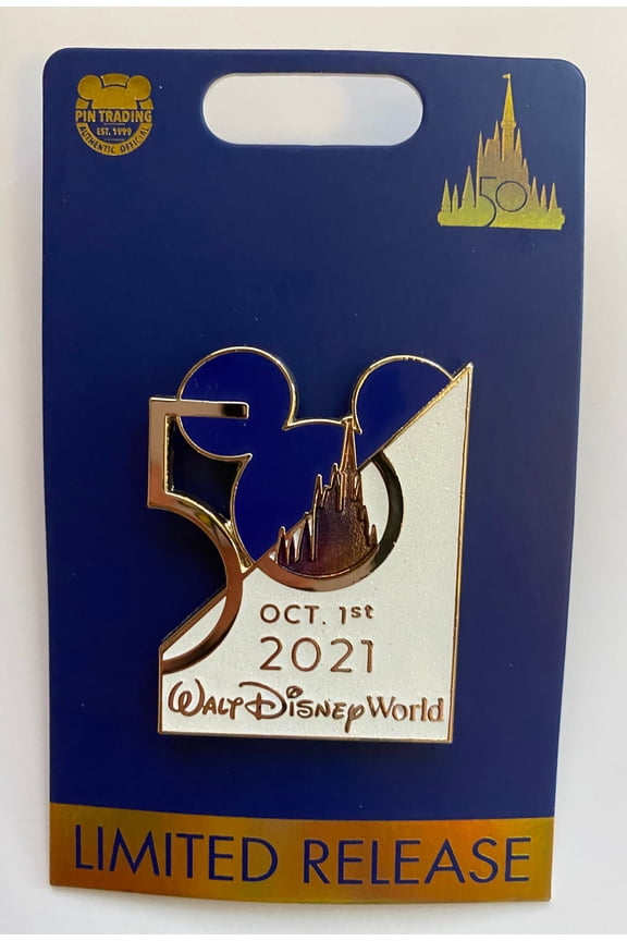Parks WDW 50th Celebration October 1st Mickey Ear Castle Limited Pin New